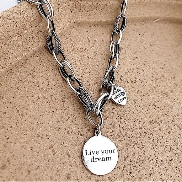 Sterling Silver Live Your Dream Minimalist Necklace - Picture 5 of 5